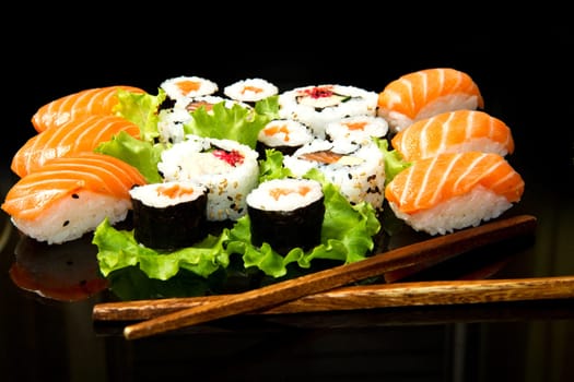 Sushi Set over black