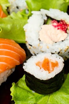 fresh sushi traditional japanese food