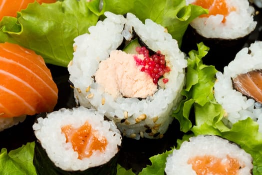 fresh sushi traditional japanese food