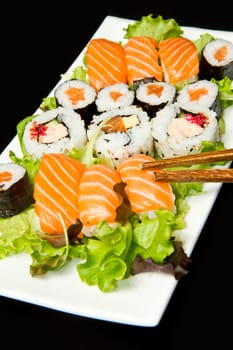 fresh sushi traditional japanese food
