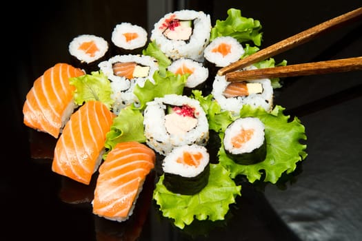 Sushi Set over black
