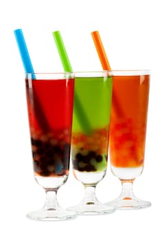 Bubble tea with clipping path,Asian cult drink against white background