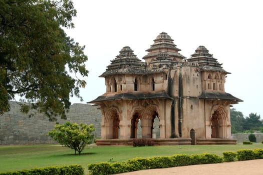 Renowned Lotus Mahal near Queens' Palace at Hampi, Karnataka, India, Asia