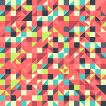 Geometric seamless pattern with triangles and squares
