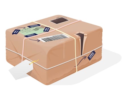 Classic post box well packed in brown cardboard and ready for transport