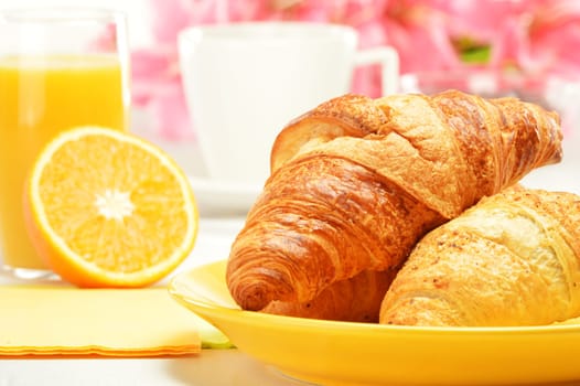 Composition with breakfast on the table
