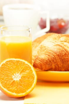 Composition with breakfast on the table