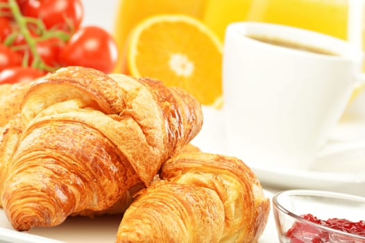 Composition with breakfast on the table