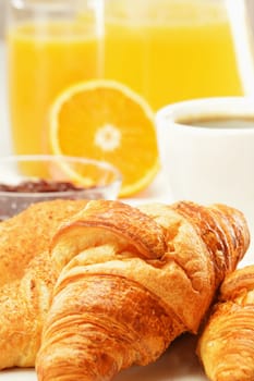 Composition with breakfast on the table