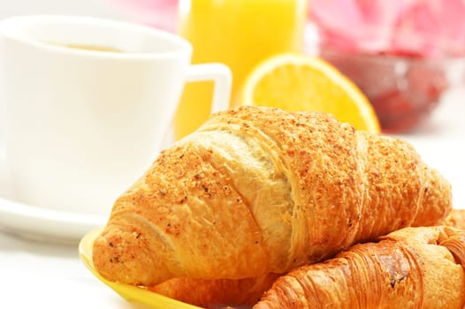 Composition with breakfast on the table