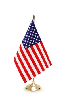 Table-top flag of USA isolated on white