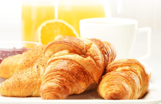 Composition with breakfast on the table