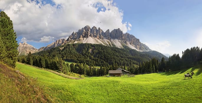 Hike on the Plosen in the Puez-Odle Nature Park,Villnöss Valley,Suedtitol,Italy