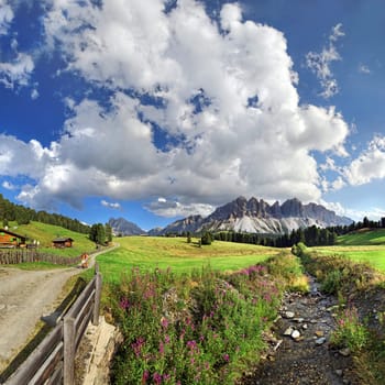 Hike on the Plosen in the Puez-Odle Nature Park,Villnöss Valley,Suedtitol,Italy