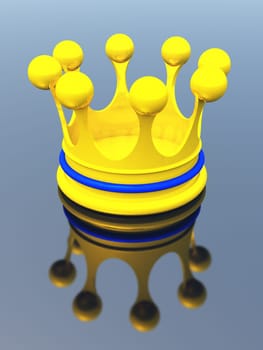 Golden crown on mirror