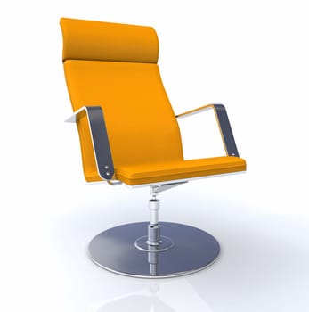 3D Designer Executive Chair Silver Orange