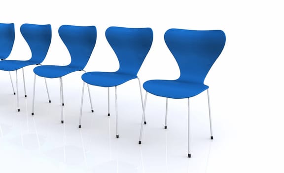 Designer Chair Row - Blue 02