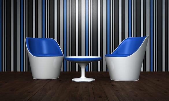 Relax Room blue black white