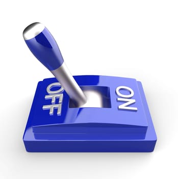 The Blue 3D Toggle Switch Side View - OFF