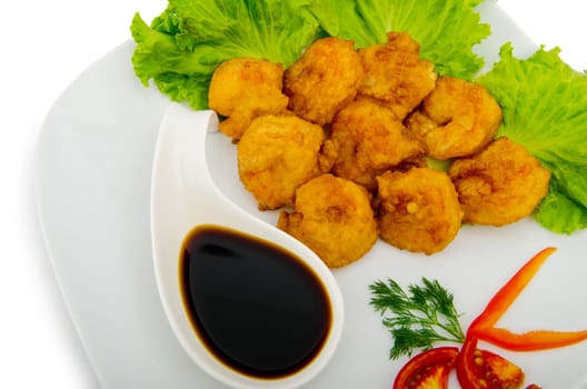 Chicken piecies in the plate