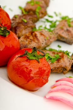 Kebabs served in the plate