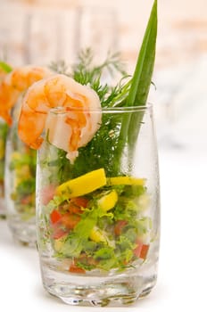 Prawns in the glass