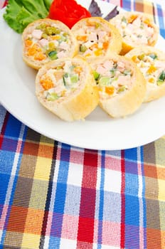 Delicious salad in the plate