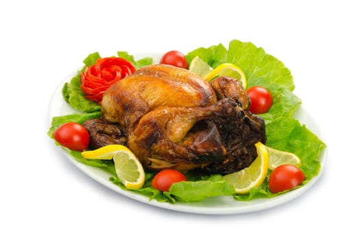 Turkey roasted and served in the plate