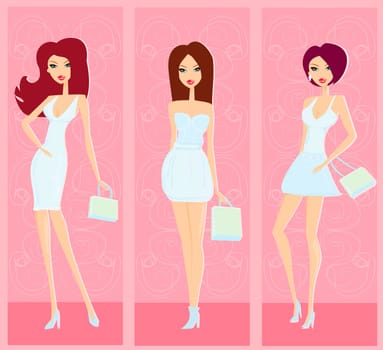 fashion shopping girls set