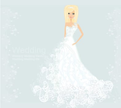 Beautiful bride in white dress card
