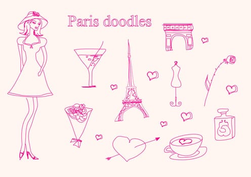Paris doodles set