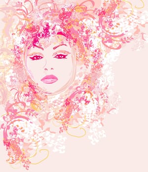 Abstract Beautiful Woman Portrait