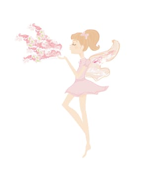 beautiful fairy with magic wand vector graphic