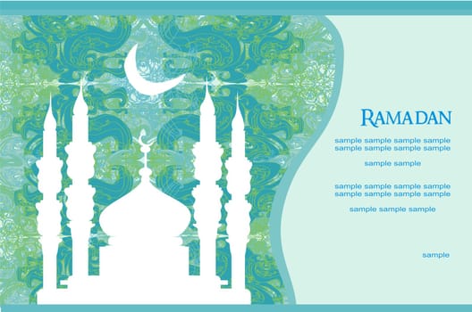 Ramadan background - mosque silhouette vector card