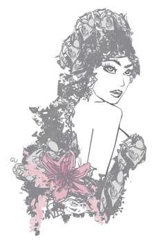 Abstract Beautiful Woman Portrait