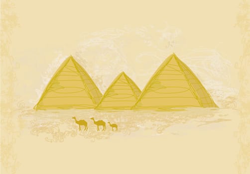 old paper with pyramids giza