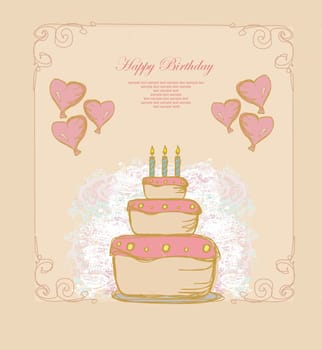 Happy Birthday Card with birthday cake