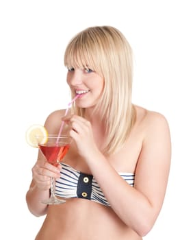 Young woman with cocktail