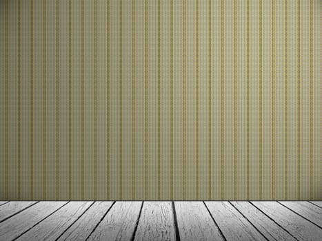 Empty a white Interior of vintage room. Realistic 3D