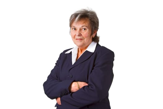 Successful senior boss - isolated on white background