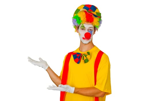 Colorful clown isolated on white background