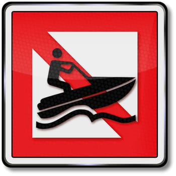 Navigation signs Driving ban for personal watercraft