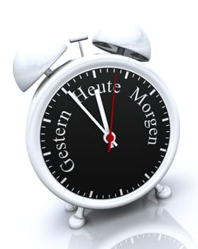 Today Yesterday Tomorrow - Alarm Clock Concept Black Silver
