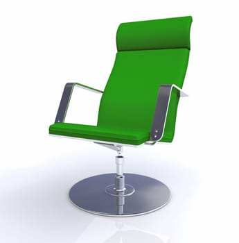 3D Designer Executive Chair Silver Green