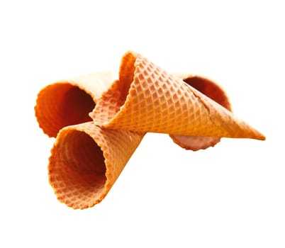 Some Ice Cream Cones or waver with clipping path