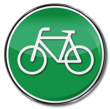 Green sign with bicycle