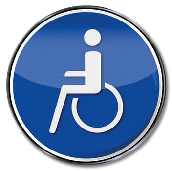 Sign with wheelchair