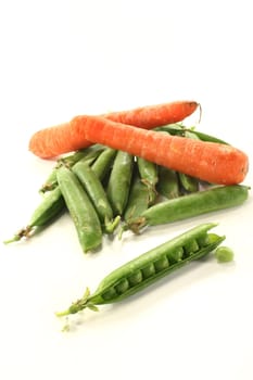 fresh vegetables against white background