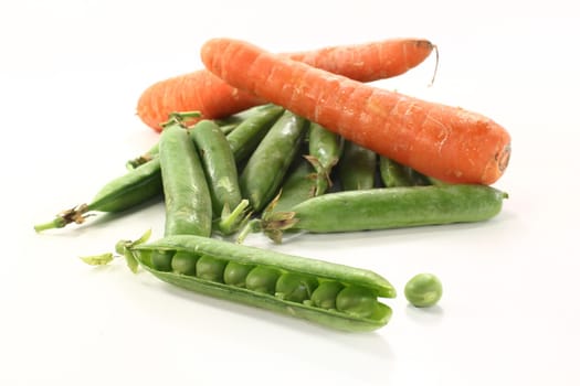 fresh vegetables against white background