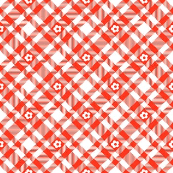 Flowers on Plaid Tablecloths Pattern - Endless